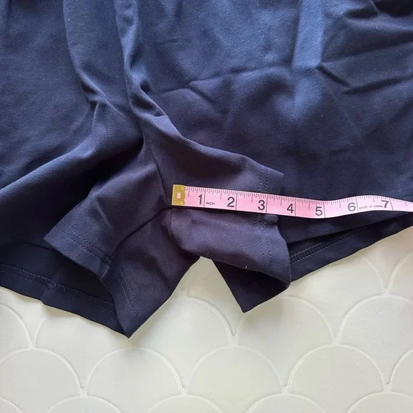 41 Hawthorn High Waist Navy Shorts with Bow - Picture 5 of 6